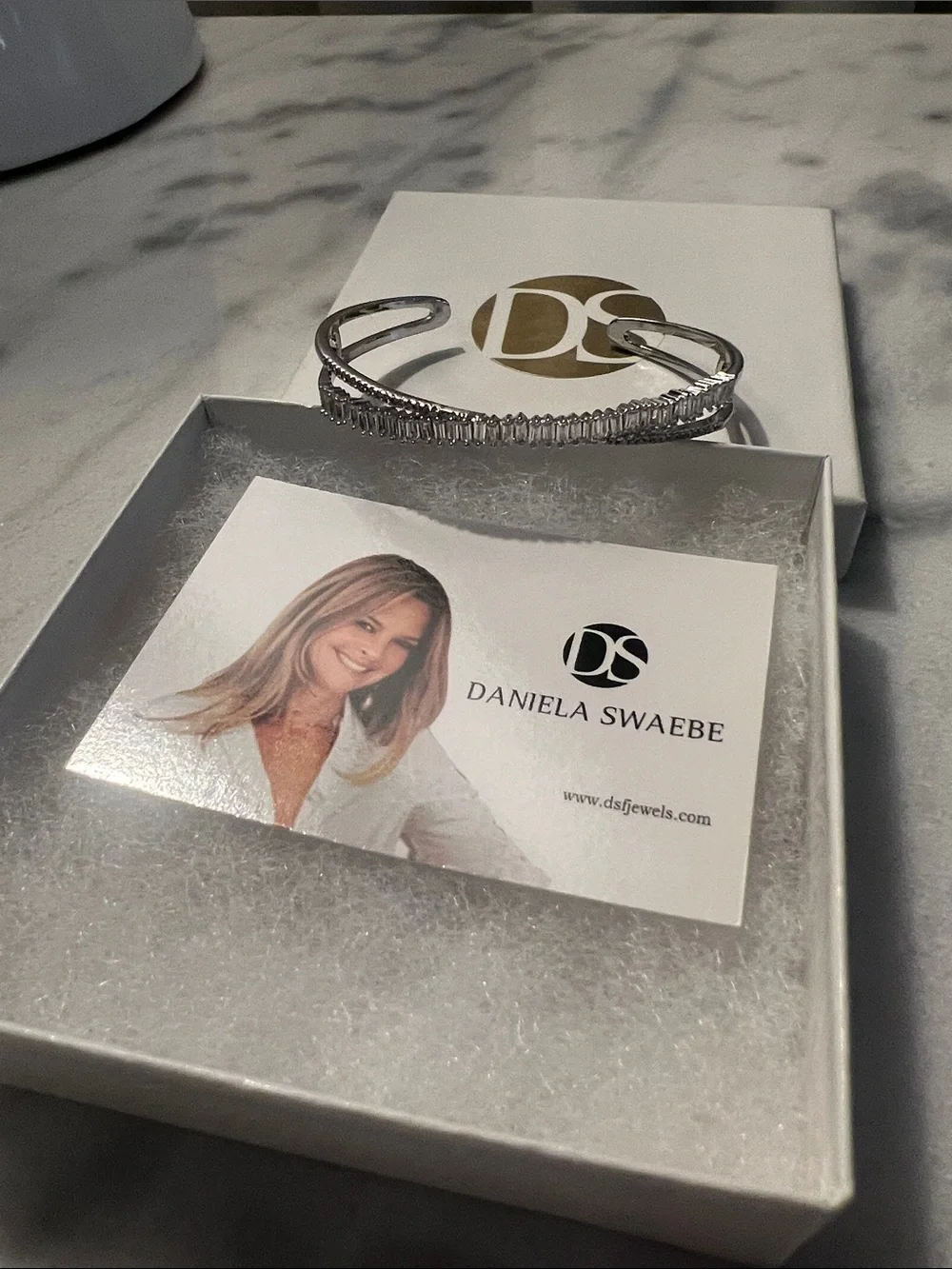 Daniela swaebe rhinestone silver
